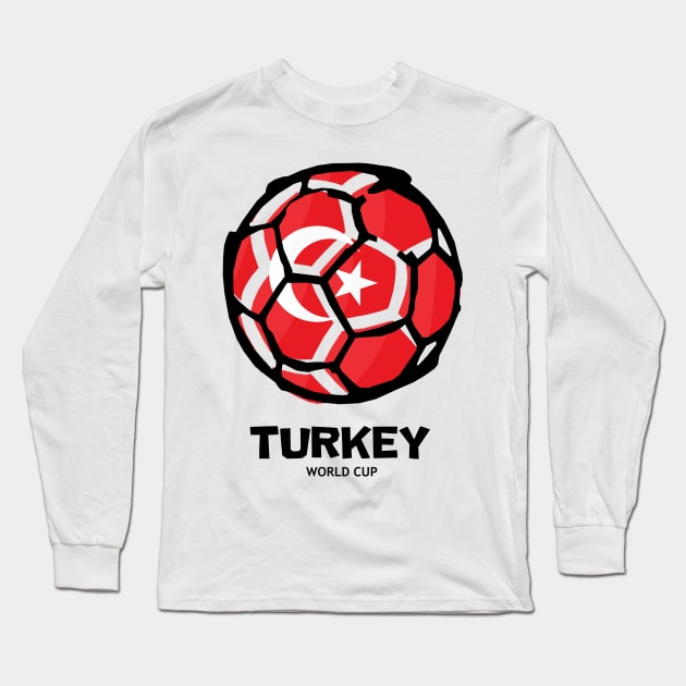 Turkey Football Country Flag Long Sleeve T-Shirt by KewaleeTee